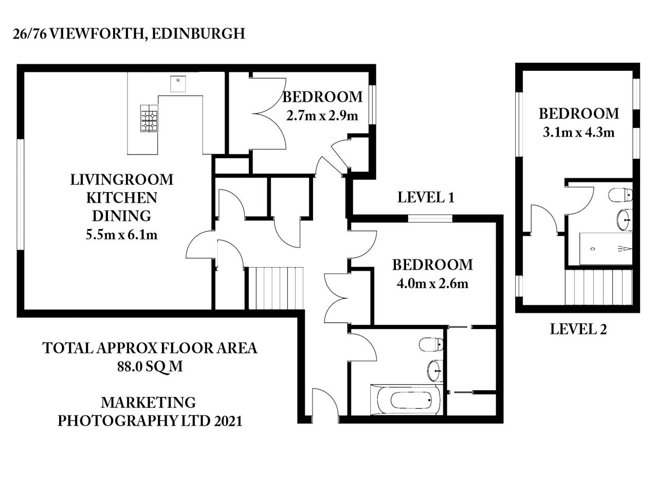 Flat 76 26 Viewforth Floorplan