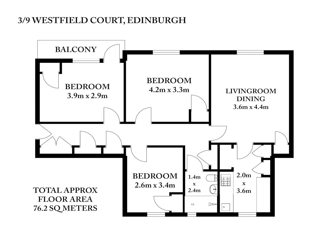 3 Flat 9 Westfield Court Floorplan